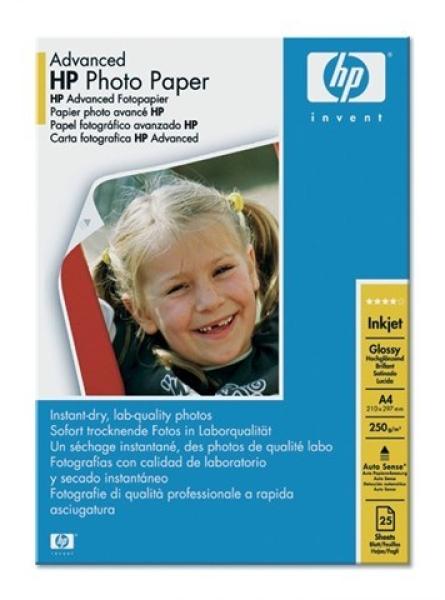 HP Advanced Glossy Photo Paper-25 sht/ A4/ 210 x 297 mm,  250 g/ m2,  Q5456A