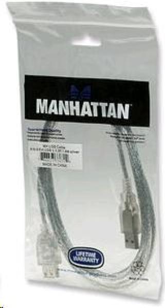 MANHATTAN USB kábel 2.0 A-A predĺženie 1, 8 m (strieborná)0