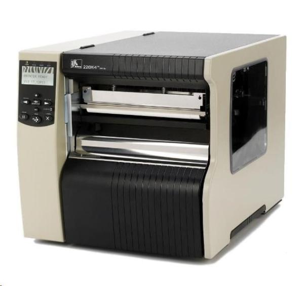 ZEBRA 220Xi4 priemyselná tlačiareň 203dpi,  216mm,  USB,  RS232,  LAN,  DT/ TT,  rezačka