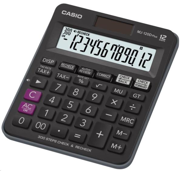 CASIO kalkulačka MJ 120 D Plus,  černá,  stolní,  dvanáctimístná