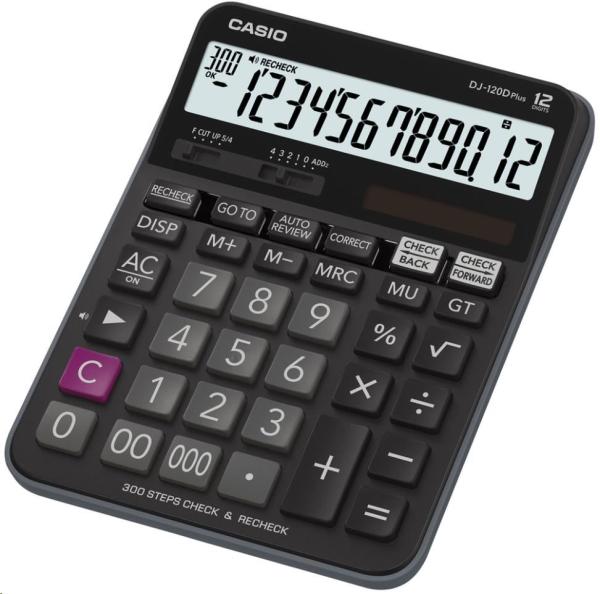 CASIO kalkulačka DJ 120 D Plus,  černá,  stolní,  dvanáctimístná