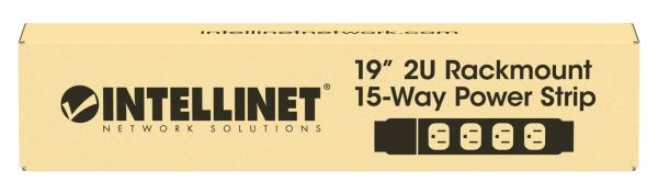 Intellinet 19" 2U Rackmount 15-Way Power Strip - nemecký typ,  distribučný panel,  15x DE zásuvka,  3m kábel1
