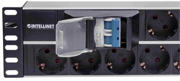 Intellinet 19" 2U Rackmount 15-Way Power Strip - nemecký typ,  distribučný panel,  15x DE zásuvka,  3m kábel3