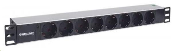 Intellinet 19" 1.5U Rackmount 8-Way Power Strip - nemecký typ, distribučný panel, 8x DE zásuvka, 1.6 m kábel