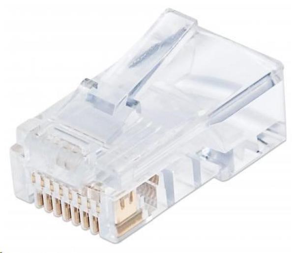 Intellinet konektor RJ45,  Cat5e,  UTP,  50µ,  drôt a kábel,  100 ks v balení