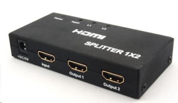 PREMIUMCORD HDMI splitter 1-2 porty kovový s napájaním,  4K,  FULL HD,  3D