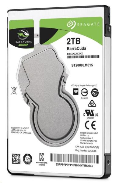SEAGATE HDD 2TB BARRACUDA,  2.5",  SATAIII,  5400 RPM,  Cache 128MB,  7mm0