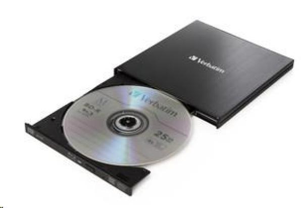 VERBATIM Slimline Blu-ray Rewriter USB 3.0 Bezplatný BR disk 25 GB (CD DVD BD Mdisc)1