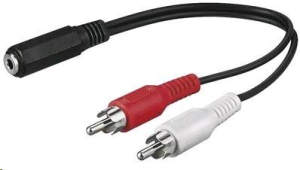 PREMIUMCORD Audio kábel 3, 5 mm Jack - 2x Cinch 1, 5 m (F/ M,  stereo)