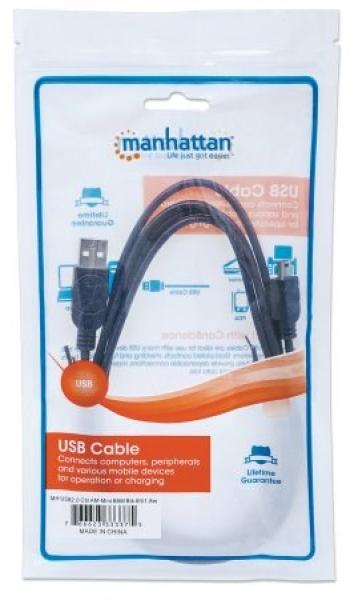 MANHATTAN USB kábel 2.0 Kábel A-mini B 1,8 m3