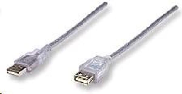 MANHATTAN USB kábel 2.0 A-A predĺženie 4,5 m (strieborná)
