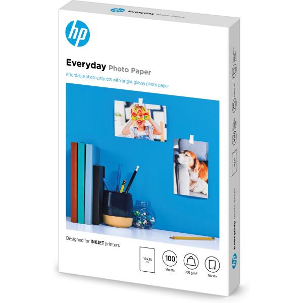 HP Everyday Glossy Photo Paper-100 sht/ 10 x 15 cm,  200 g/ m2,  CR757A1