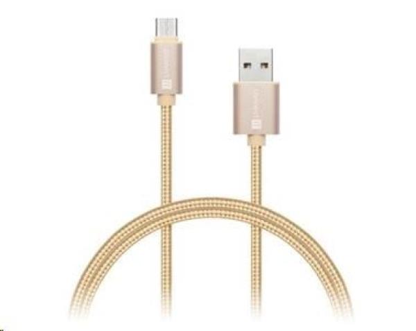 CONNECT IT Wirez Premium Metallic USB C - USB,  ružové zlato,  1 m
