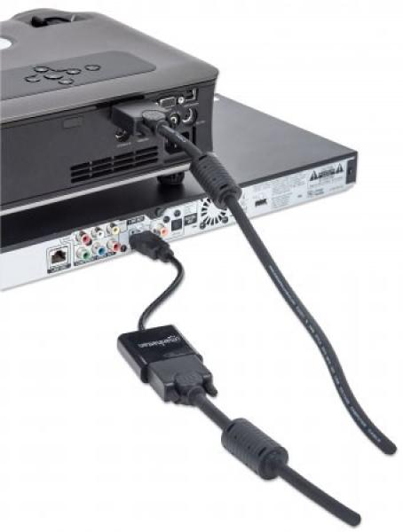MANHATTAN prevodník HDMI na VGA (HDMI samec na VGA samica,  čierny,  blister)4
