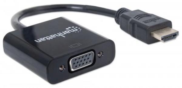 MANHATTAN Prevodník HDMI na VGA (HDMI samec na VGA samica, čierny, Polybag)2