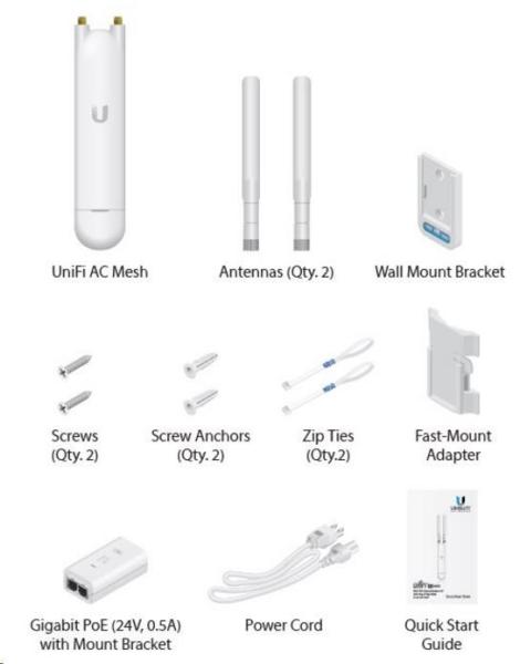 UBNT UniFi AP AC Mesh [vnútorný/vonkajší mesh AP, 2.4GHz (300Mbps) + 5GHz (867Mbps), 2x2 MIMO, 802.11a/b/g/n/ac]3