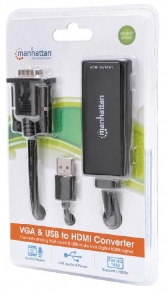 Prevodník MANHATTAN VGA na USB a HDMI4