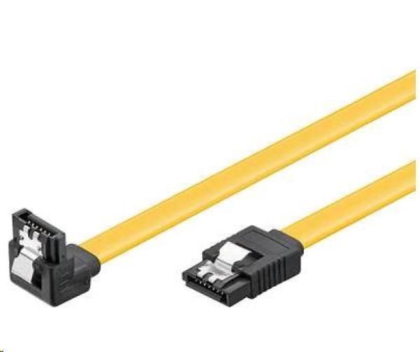 Kábel PREMIUMCORD SATA 3.0 dátový kábel 1m 90°,  kovové západky