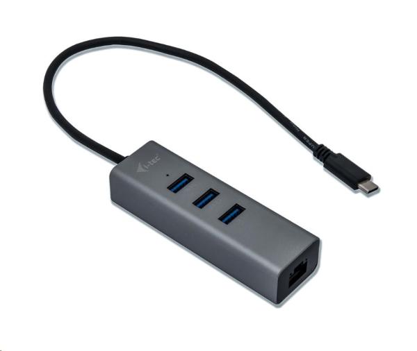 iTec USB-C Metal 3-portový HUB s adaptérom Gigabit Ethernet0