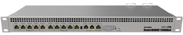 MikroTik RouterBOARD RB1100Dx4 DudeEdition (RB1100AHx4),  1.4 GHz štvorjadrový procesor,  1 GB RAM,  13x LAN,  vrátane. Lic