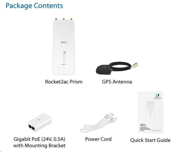 UBNT airMAX Rocket2 AC [airPRISM,  AP/ Klient,  2.4GHz,  airMAX ac,  27dBm,  2xRSMA,  1xGPS]1