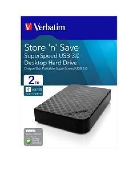 VERBATIM HDD 3.5" 2TB Store "n" Save,  USB 3.0,  GEN II3