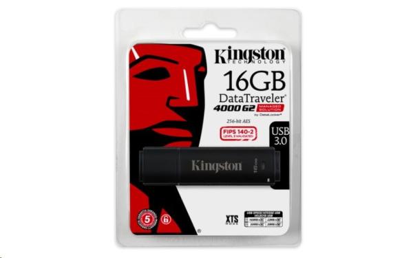 Kingston 16GB DataTraveler 4000 G2DM (USB 3.0,  256-bitové šifrovanie AES)1