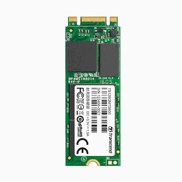 TRANSCEND Industrial SSD MTS600S 128GB,  M.2 2260,  SATA III 6 Gb/ s,  MLC