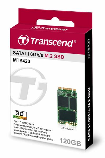 TRANSCEND Industrial SSD MTS420 120GB,  M.2 2242,  SATA III 6 Gb/ s,  TLC5