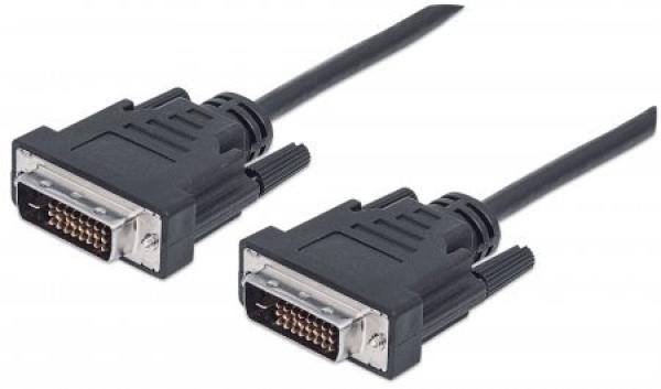 MANHATTAN kábel DVI-D Dual Link Male na DVI-D Dual Link Male,  čierny,  1.8 m