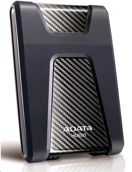 Externý pevný disk ADATA 4TB 2, 5" USB 3.1 DashDrive Durable HD650,  čierny (gumový,  odolný voči nárazom)