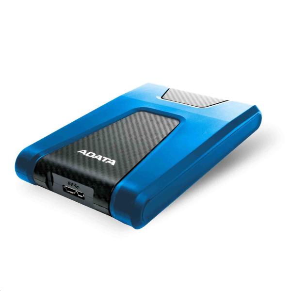 Externý pevný disk ADATA 1TB 2, 5" USB 3.1 DashDrive Durable HD650,  modrý (gumový,  odolný voči nárazom)2