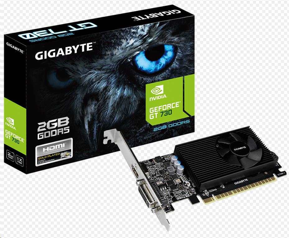 GIGABYTE VGA NVIDIA GeForce GT 730,  2GB DDR5,  1xHDMI,  1xDVI-D3 