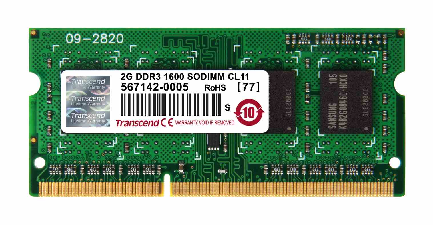 SODIMM DDR3 2GB 1600MHz TRANSCEND 1Rx8 CL110 