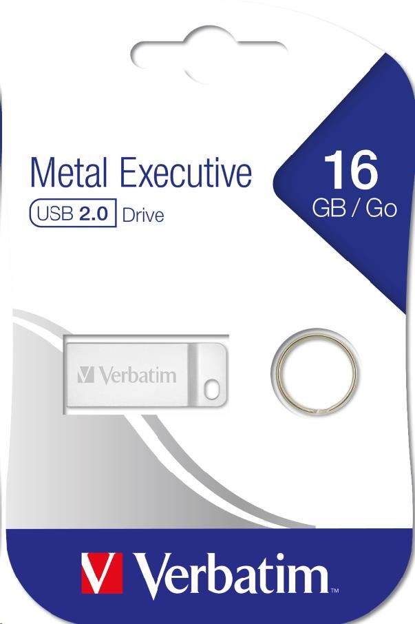 VERBATIM Flash disk 16 GB Metal Executive,  USB 2.0,  strieborná5 