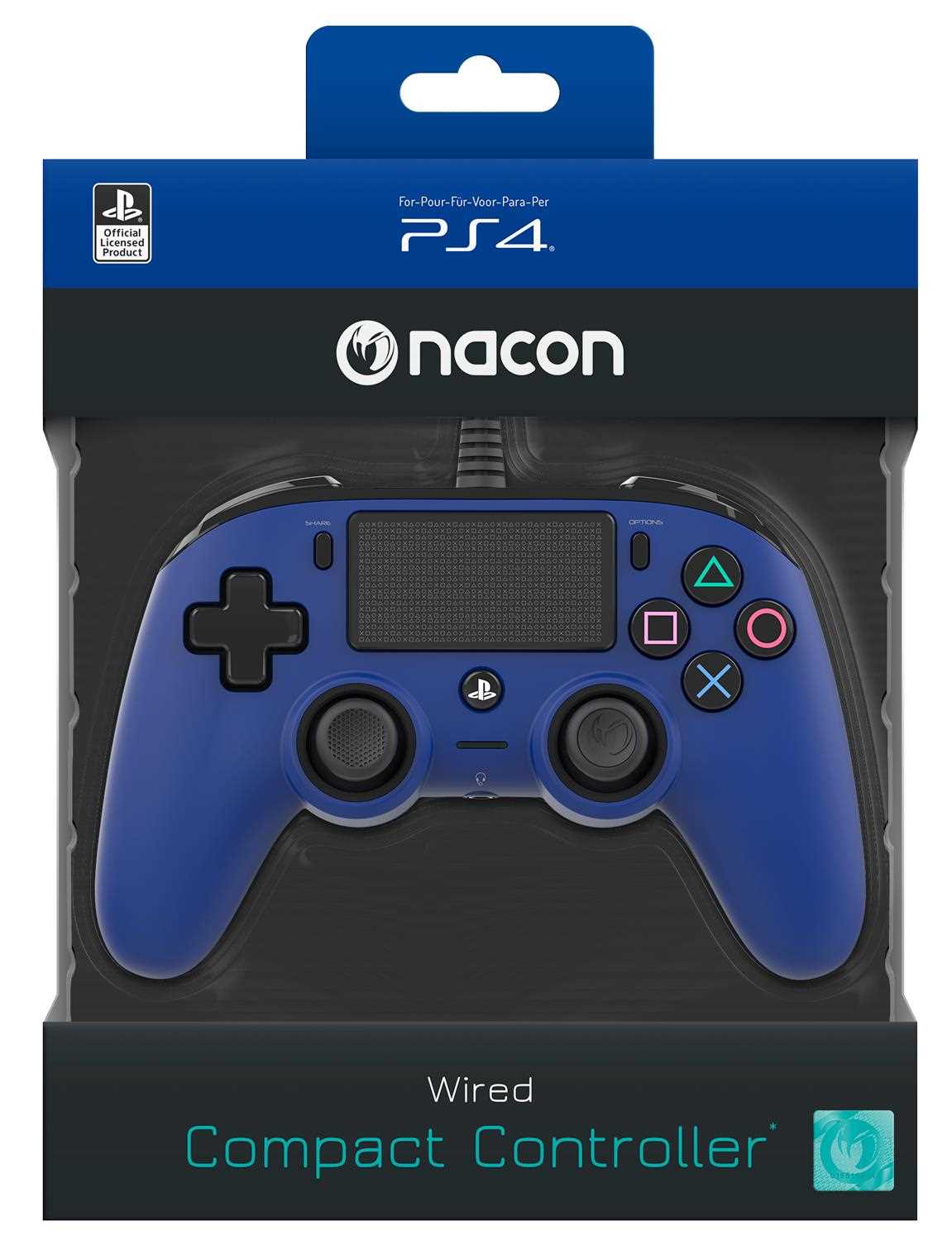 Nacon Wired Compact Controller - ovladač pro PlayStation 4 - modrý2 