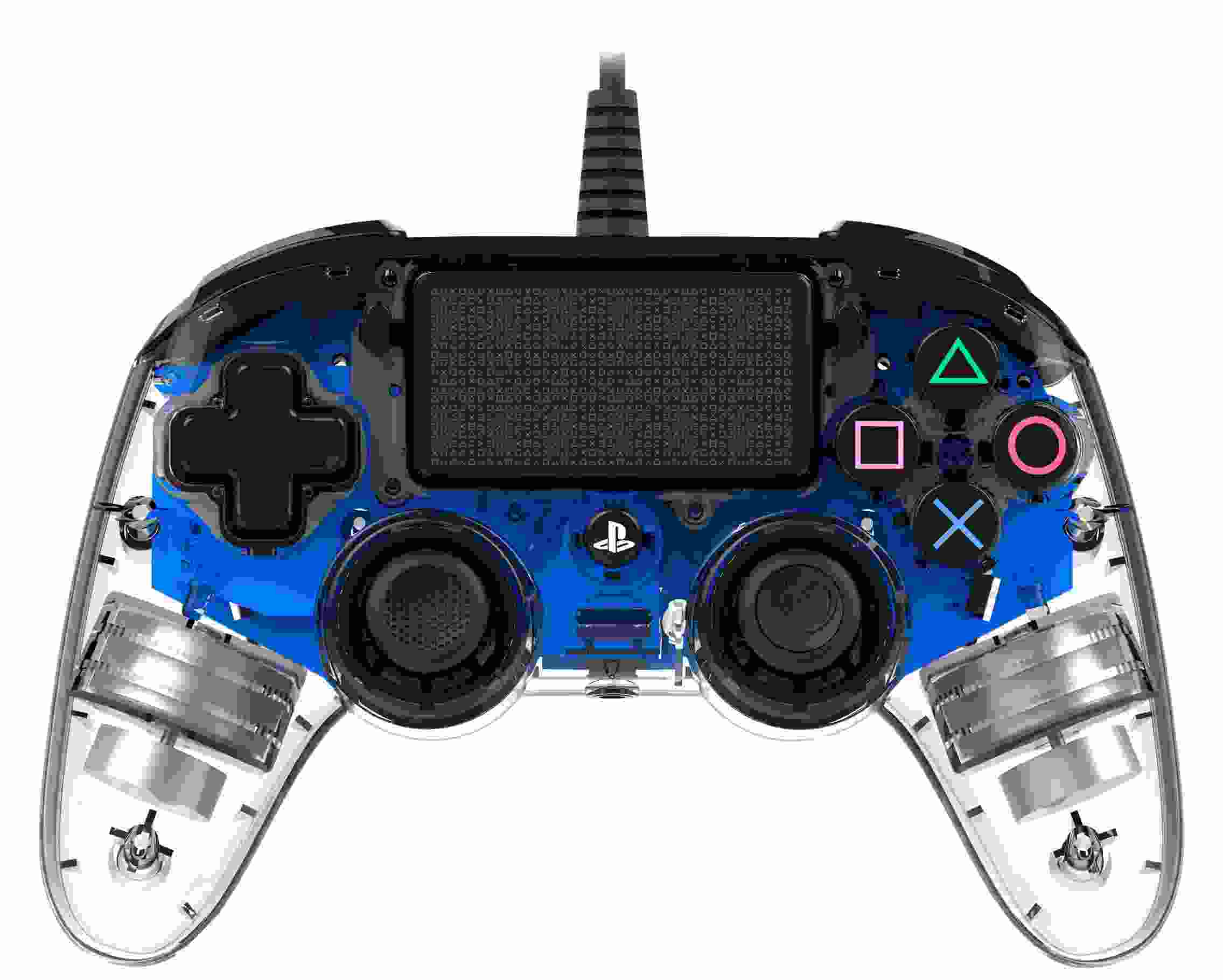 Nacon Wired Compact Controller - ovladač pro PlayStation 4 - průhledný modrý2 