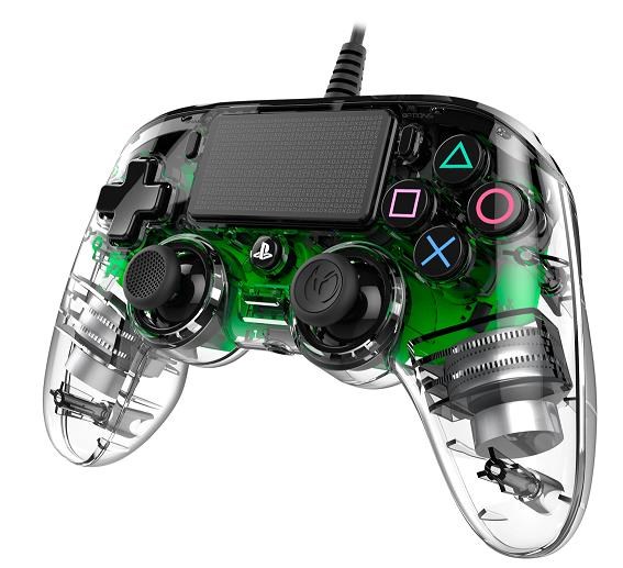 Nacon Wired Compact Controller - ovladač pro PlayStation 4 - průhledný zelený0 