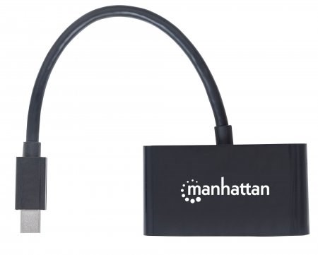 Adaptér MANHATTAN 2 v 1 4K Mini DisplayPort,  Mini DP samec na HDMI/ VGA samica,  pasívny,  čierny3 