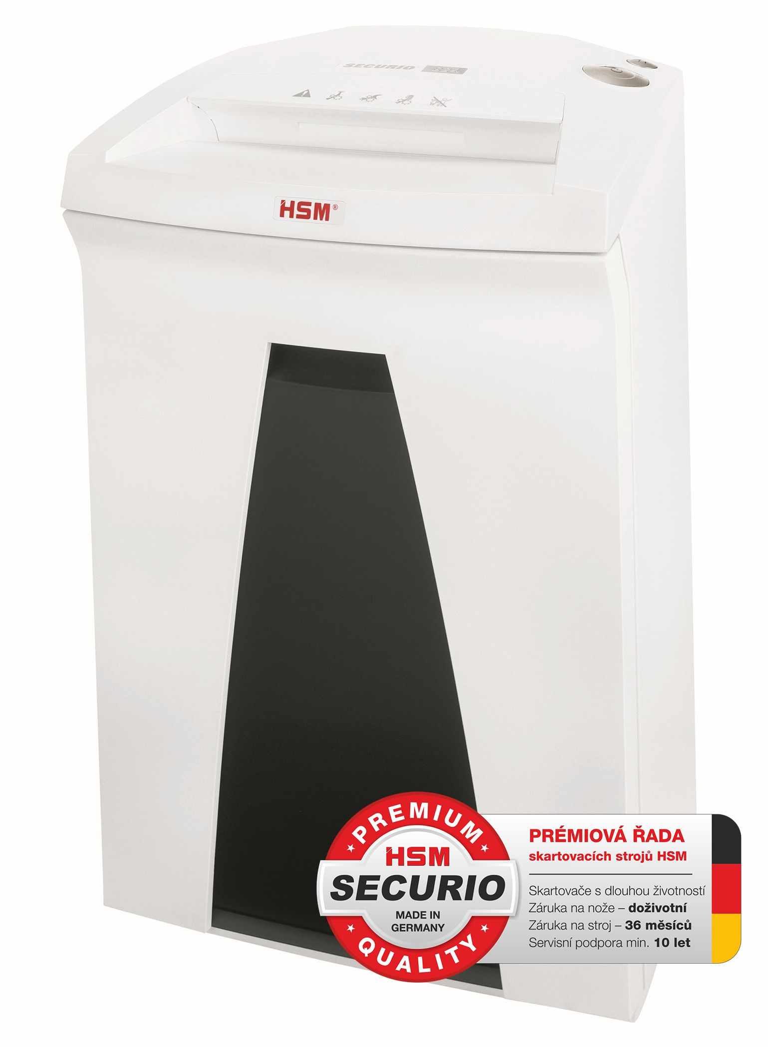 Skartovač HSM Securio B24 (rez: pozdĺžny 5.8 mm | Vstup: 240 mm | DIN: P-2 (2) | papier,  sponky,  plast. karty,  CD)0 