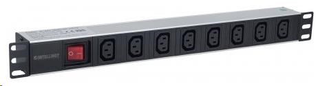 Distribučný panel Intellinet PDU,  8x zásuvka C13,  1U rack,  2 m odpojiteľný kábel0 