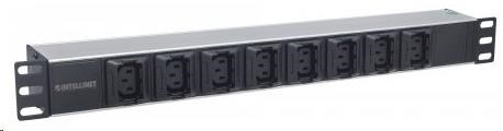 Intellinet PDU distribučný panel,  8x zásuvka C13,  1U rack,  2m odpojiteľný kábel,  ochrana proti pádu0 
