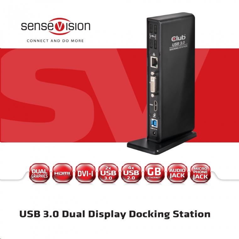 Club3D Dokovací stanice USB 3.0 Type A Dual Display4 