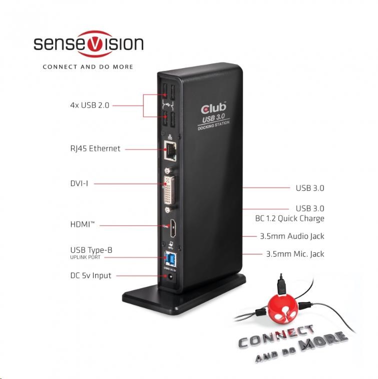 Club3D Dokovací stanice USB 3.0 Type A Dual Display5 