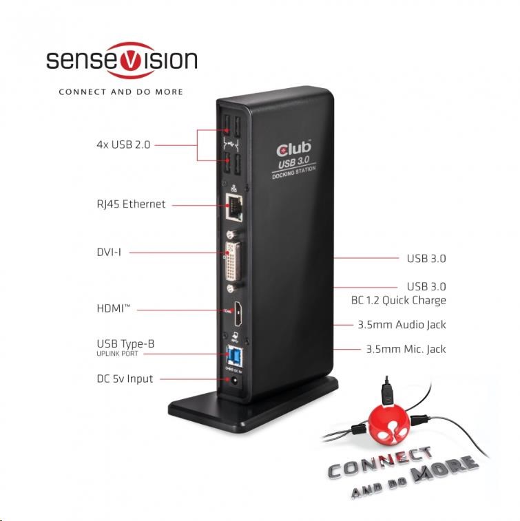 Club3D Dokovací stanice USB 3.0 Type A Dual Display2 