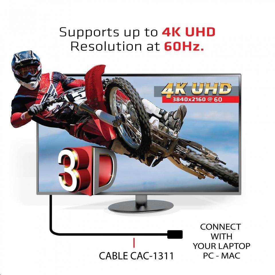 Club3D Kabel Certifikovaný HDMI 2.0 Premium High Speed 4K60Hz UHD,  1m4 