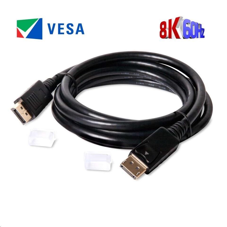 Club3D DisplayPort kábel 1.4 HBR3 8K60Hz (M/ M),  2m1 