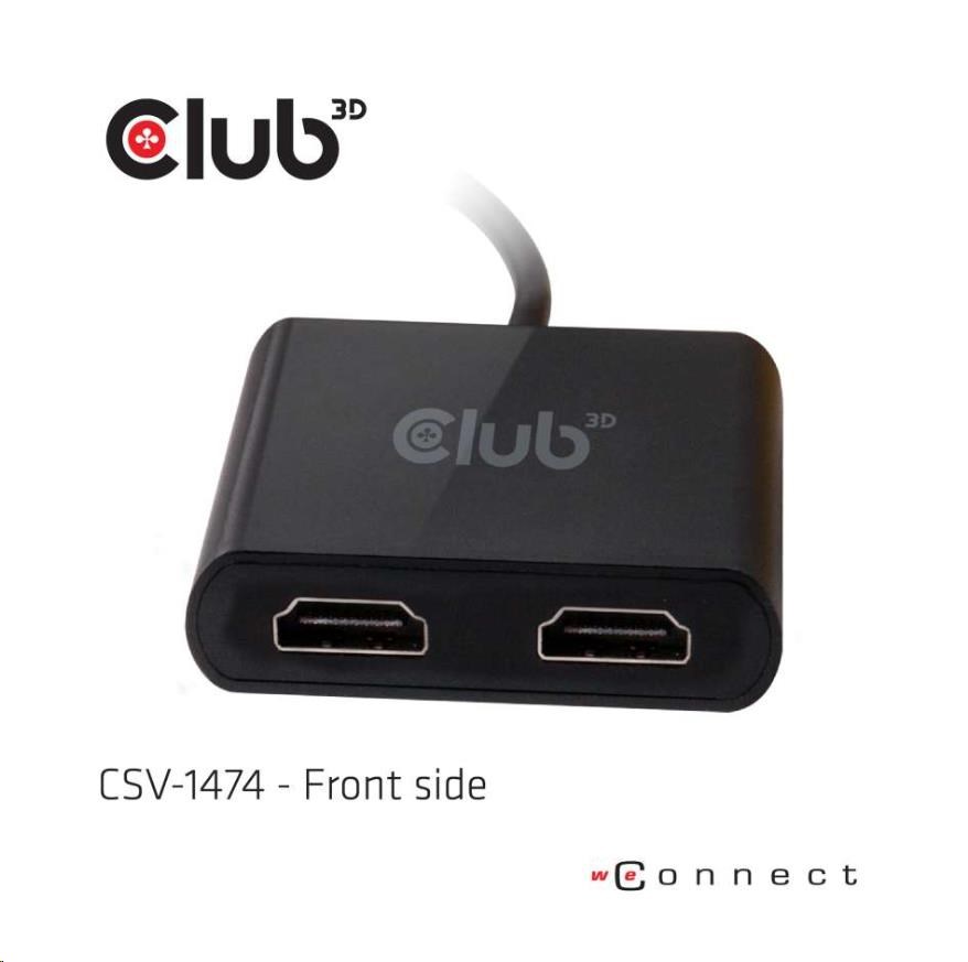 Club3D adaptér USB A na 2xHDMI 2.0 Duálny monitor 4K 60 Hz (M/ F)2 
