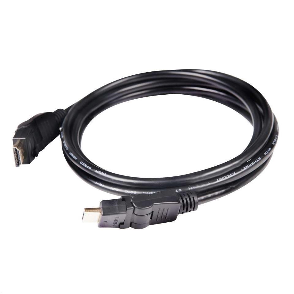 Kábel HDMI Club3D 2.0 4K60Hz UHD, 360 otočné konektory (M/M), 2 m1 