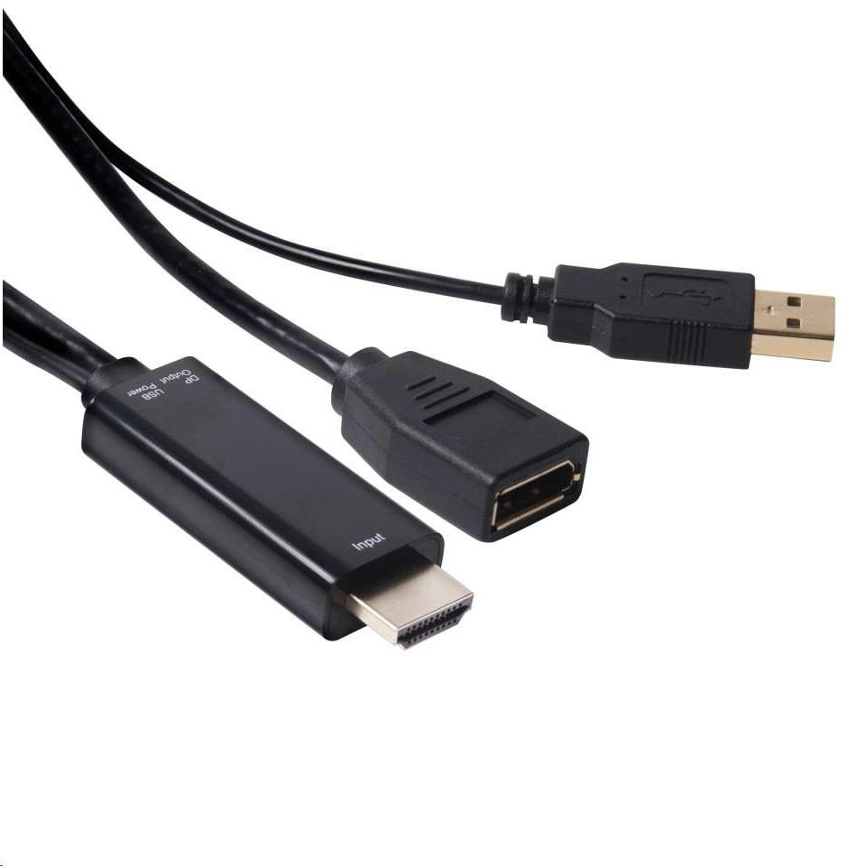 Adaptér HDMI Club3D 1.4 na DisplayPort 1.1 (M/F), napájanie USB, 18 cm0 